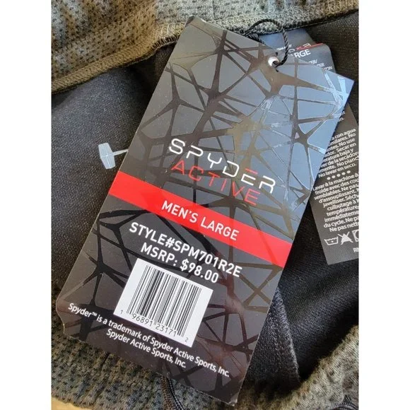 Spyder Active Size Large Mens Joggers Army Green Elastic Waist Pants NWT